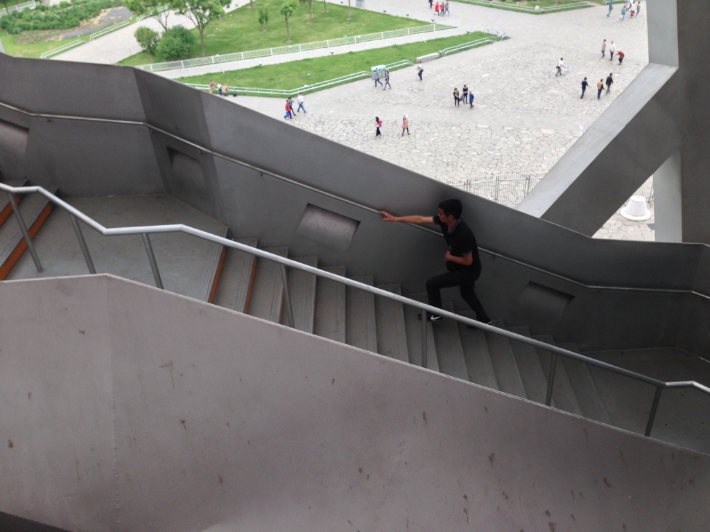 Climbing the stairs